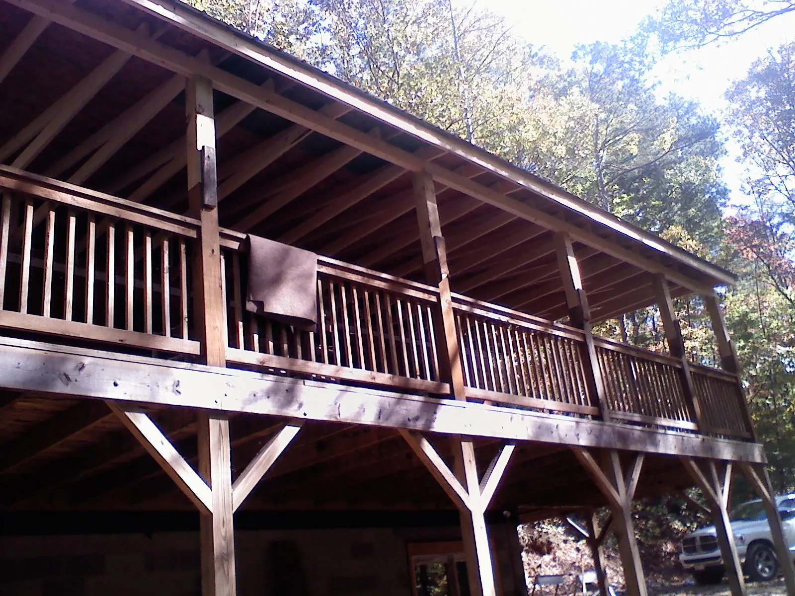 Timber framing under a new elevated porch and deck — Roof Leak Repair in Ballston Lake by Roofing Brothers